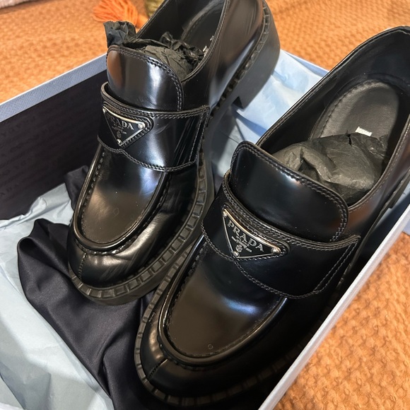 Prada Women's Black Slip-On Loafers - Picture 1 of 8